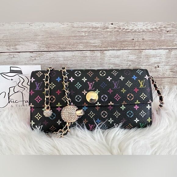 🌺RARE🌺 Louis Vuitton Takashi Murakami X Black Multicolor Monogram… - Picture 1 of 16